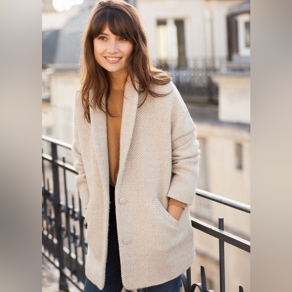 RARE Sezane 100% Wool ‘Bow’ Coat